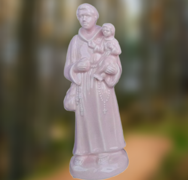 Santo António vidrado rosa 26cm