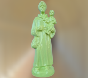 Santo António vidrado verde 26cm