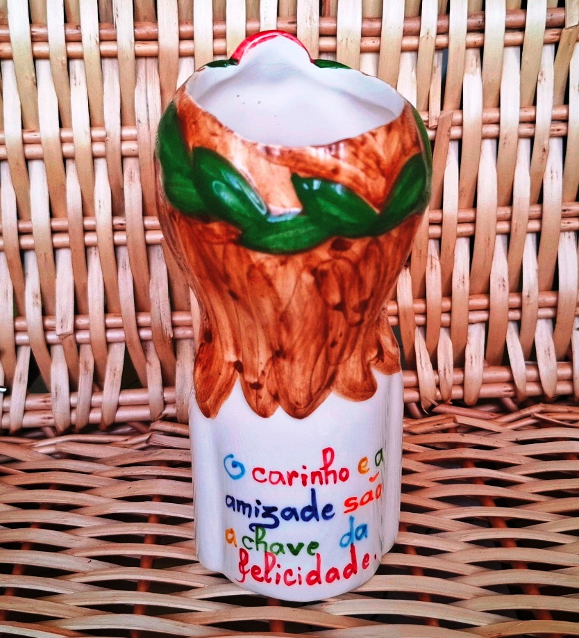 Vaso (cachepot) decorativo com busto feminino